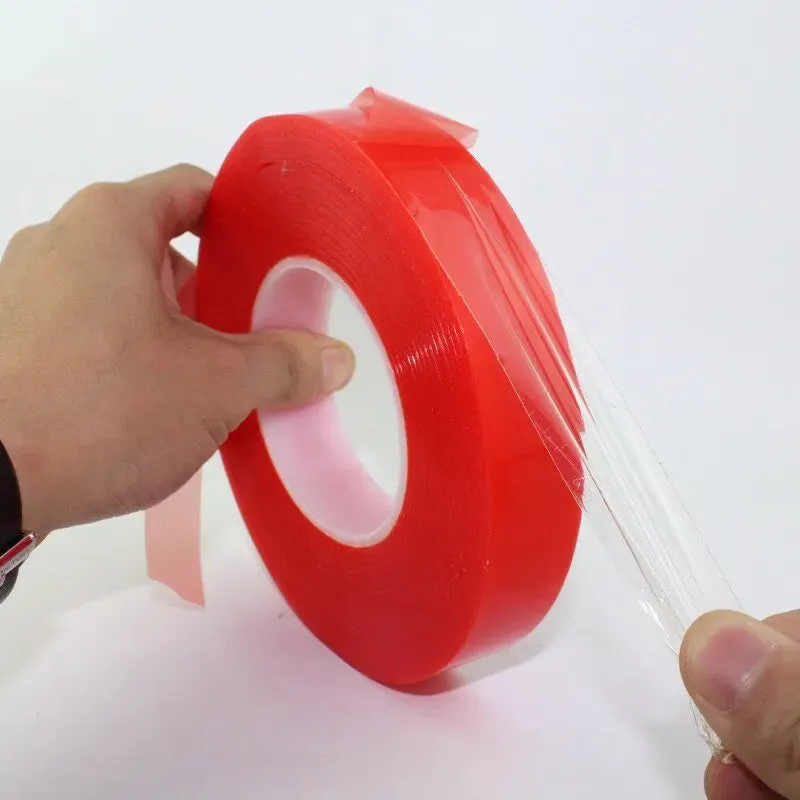 2pc Red Film Double Sided Tape High Temp Resistant Waterproof Strong Adhesion