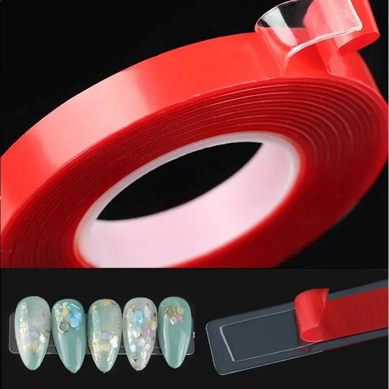 2pc Red Film Double Sided Tape High Temp Resistant Waterproof Strong Adhesion