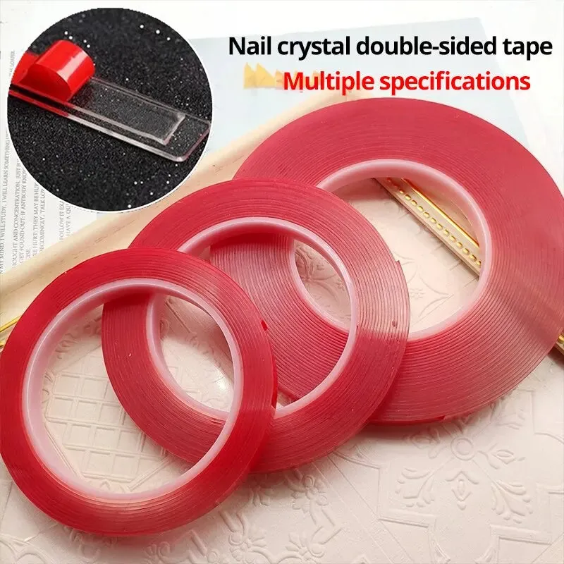 2pc Red Film Double Sided Tape High Temp Resistant Waterproof Strong Adhesion