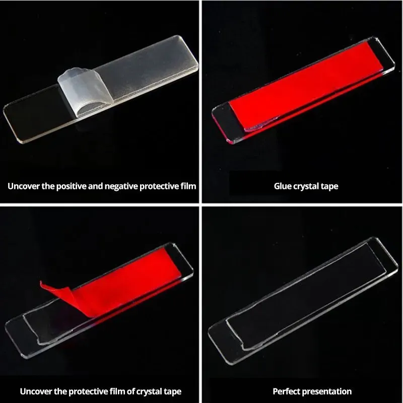 2pc Red Film Double Sided Tape High Temp Resistant Waterproof Strong Adhesion
