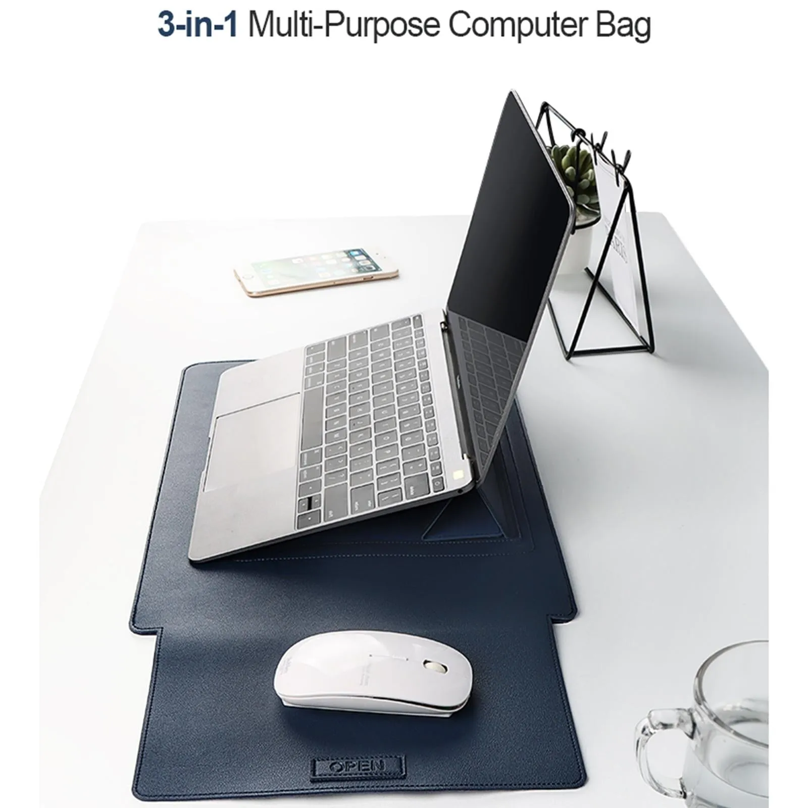 3-in-1 Multifunctional Laptop Bag - Fits 13.3 Inch - Pu Material
