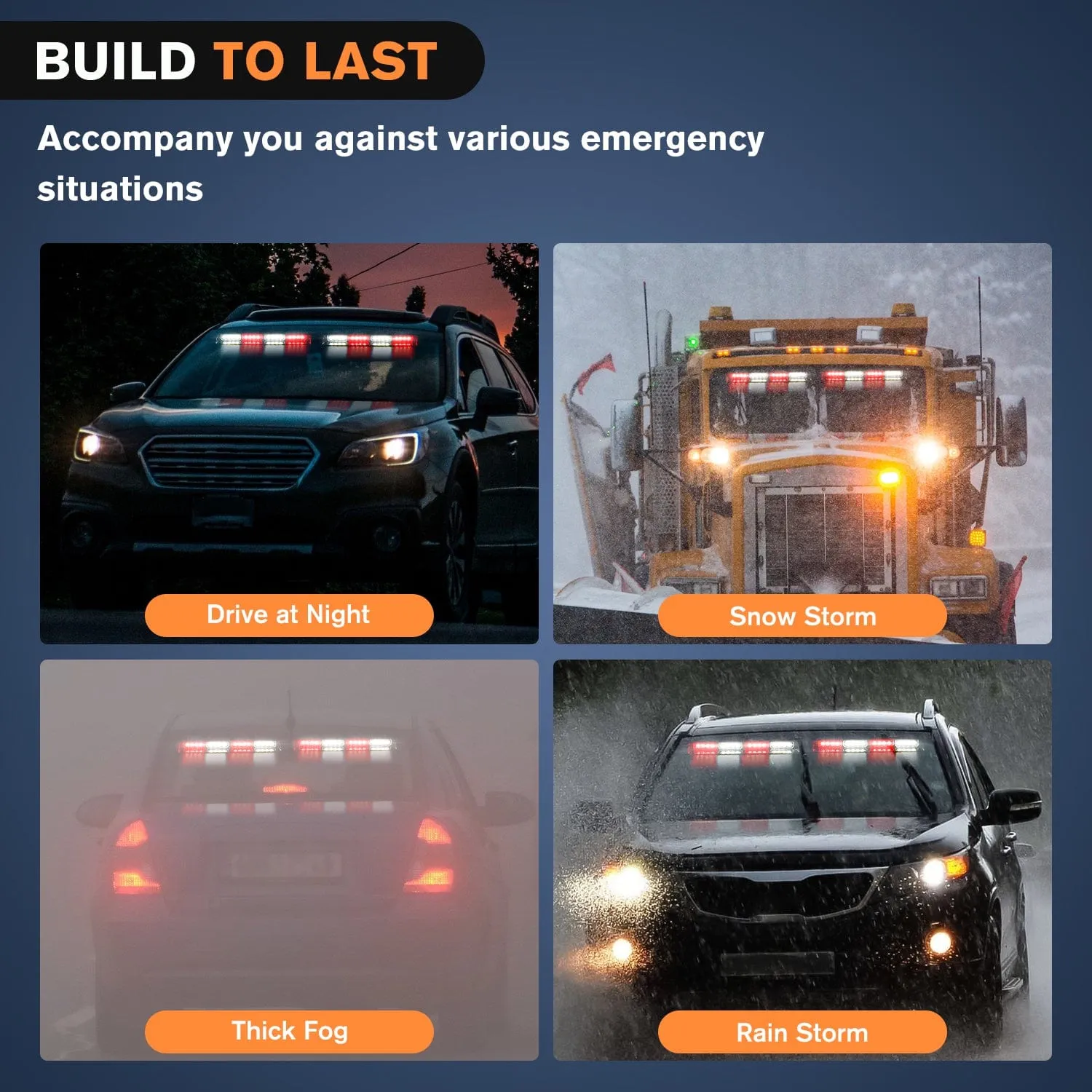 32LED Red White Emergency Dash Strobe Lights with Controller Suction Cups