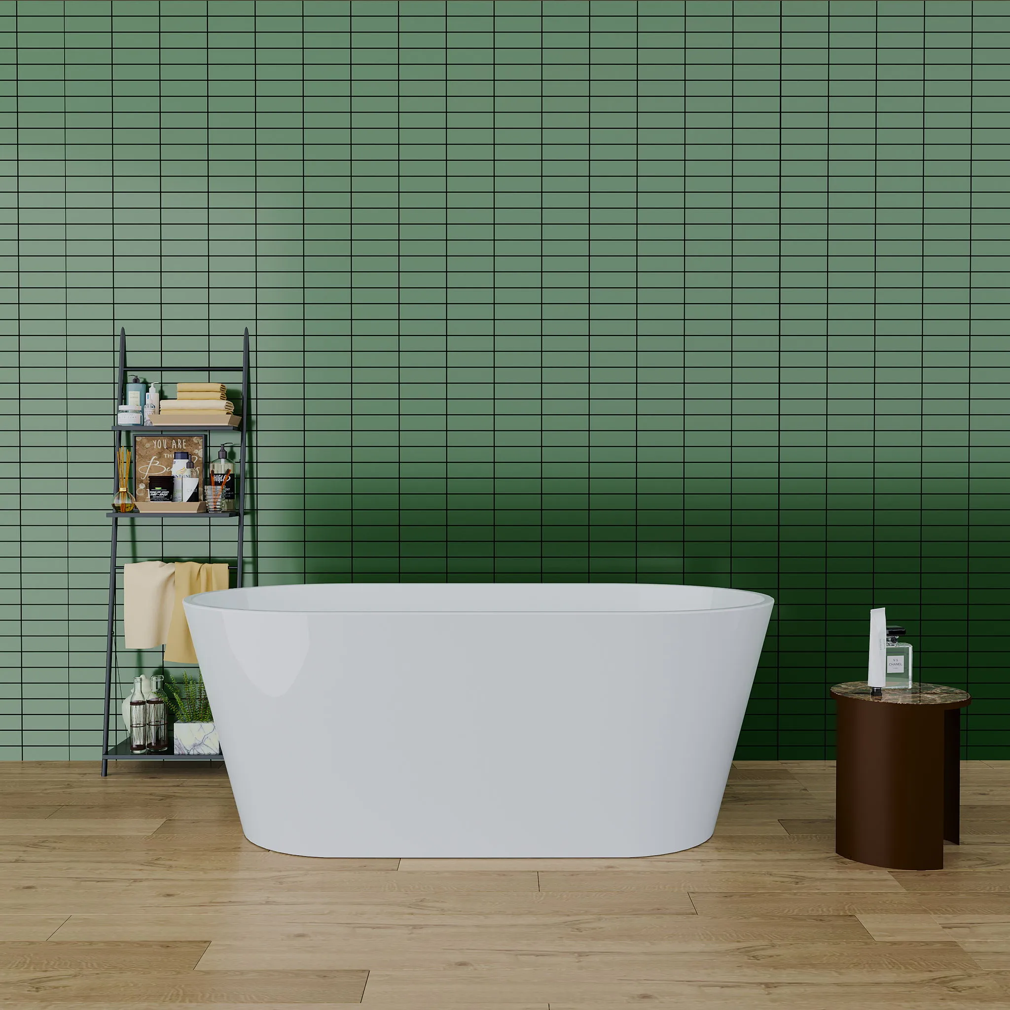 55.12" x 31.1" Acrylic Freestanding Bathtub, Contemporary Soaking Tub With Chrome Overflow And Drain I Cupc Certified For Quality Assurance, 22A02-55 - Glossy White by Couch.com