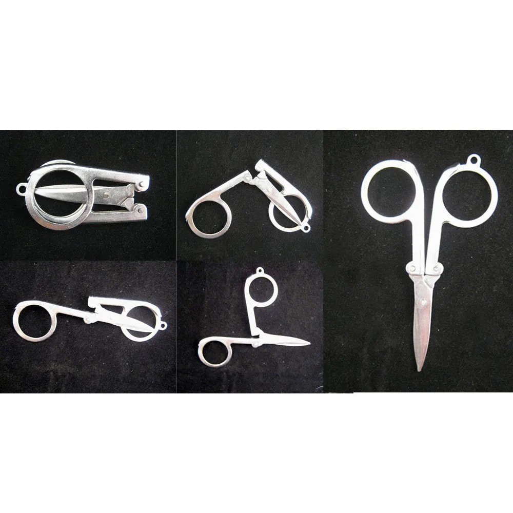 6 Pc Stainless Steel Folding Pocket Travel Small Cutter Crafts Sewing Scissors