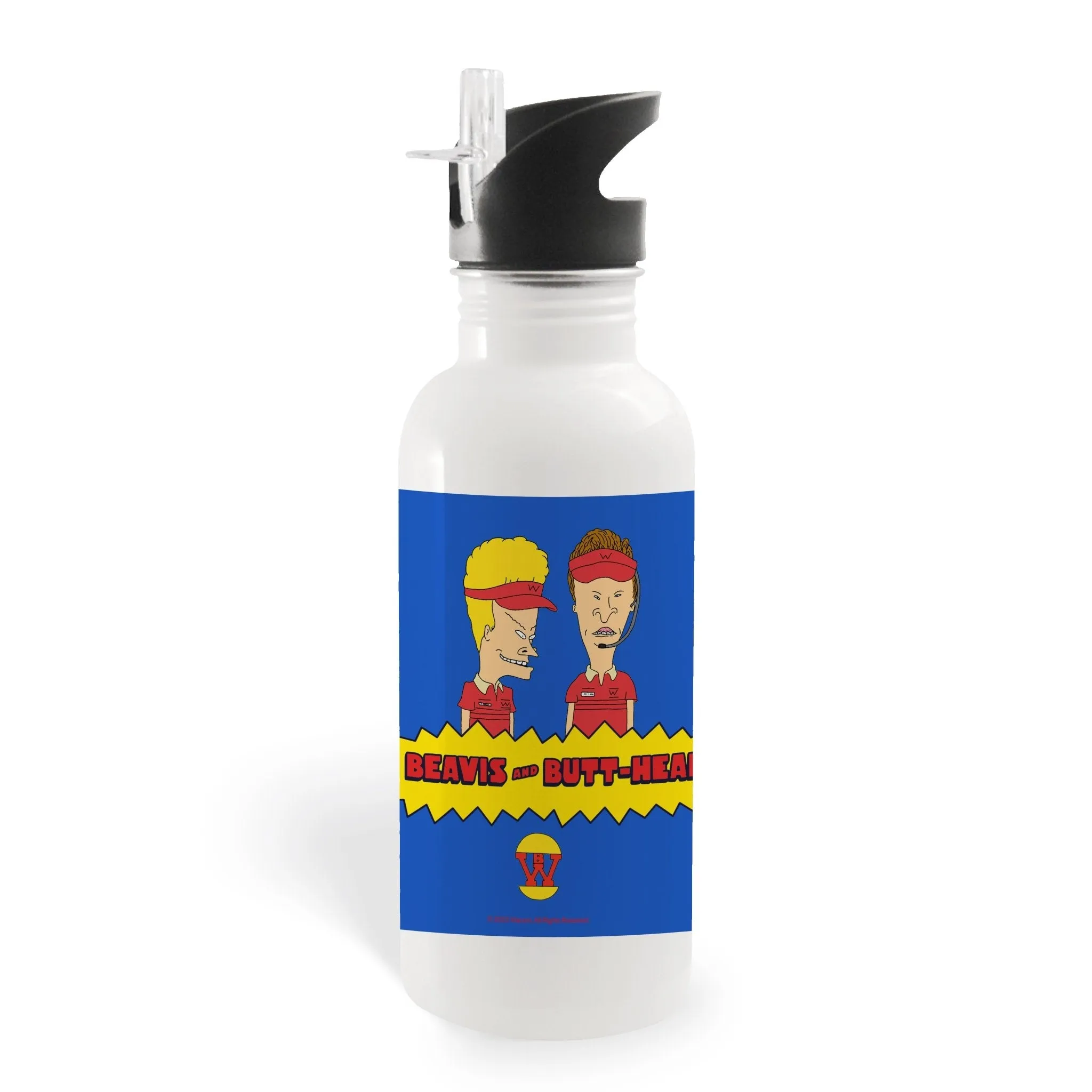 Beavis and Butt-Head Burger World 20 oz Screw Top Water Bottle with Straw