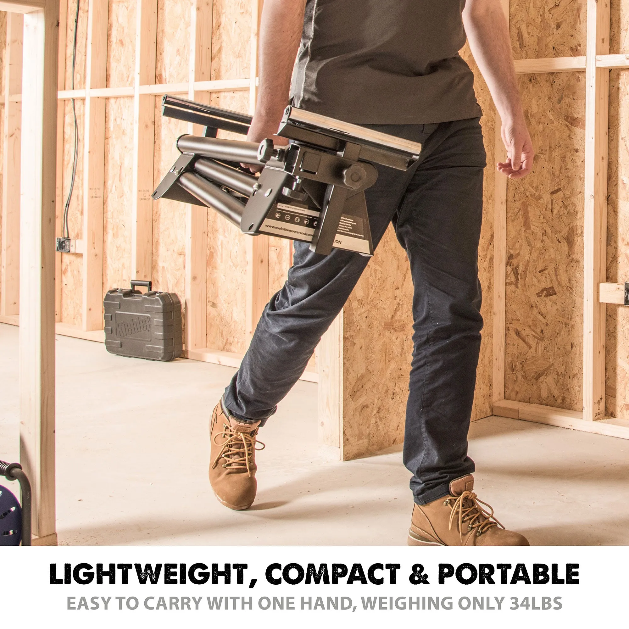 Evolution Universal Miter Saw Stand With Telescopic Arms and Folding Legs (Refurbished Like New)
