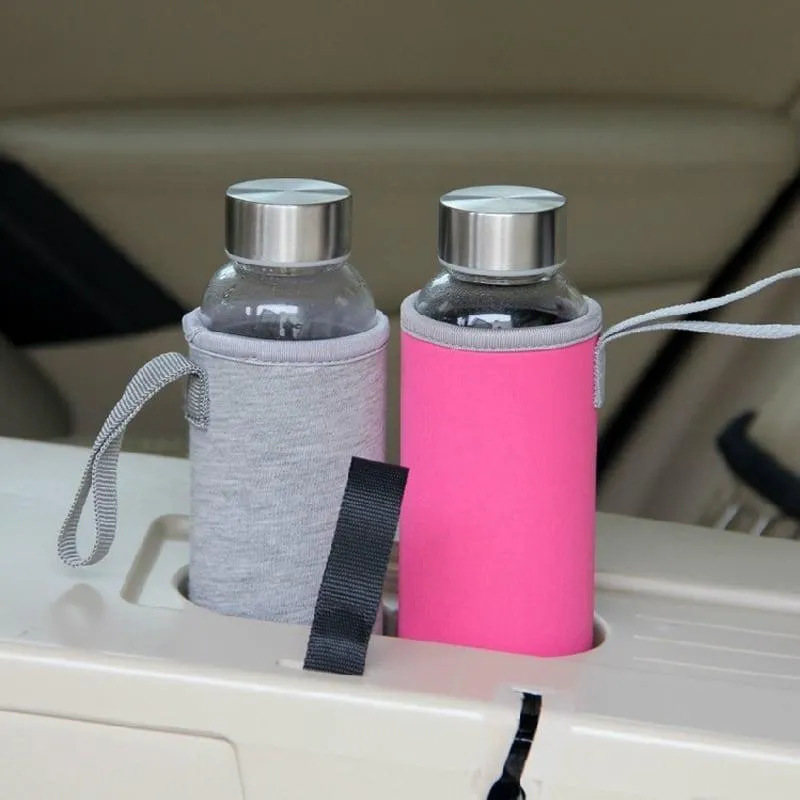 Glass Water Bottle with Stainless Steel Lid