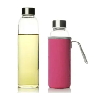Glass Water Bottle with Stainless Steel Lid