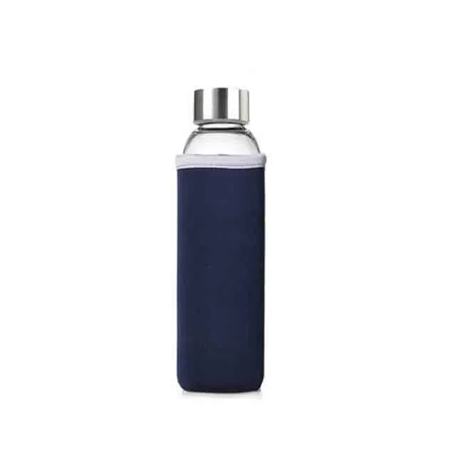 Glass Water Bottle with Stainless Steel Lid