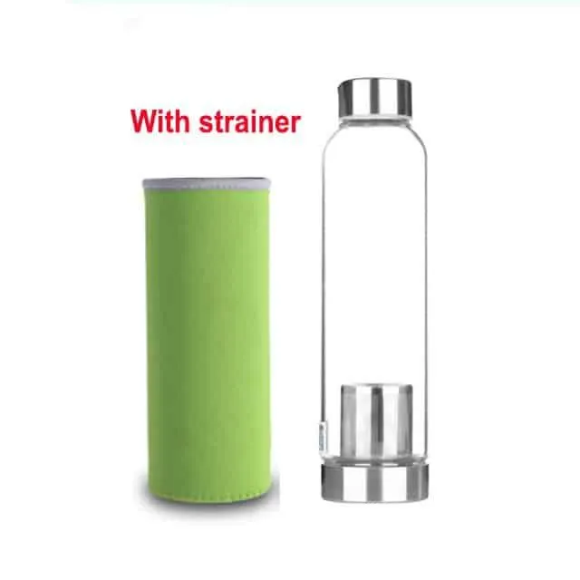 Glass Water Bottle with Stainless Steel Lid