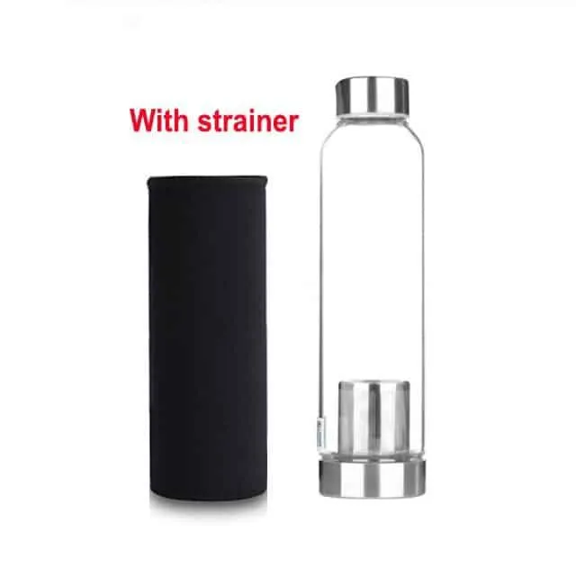 Glass Water Bottle with Stainless Steel Lid