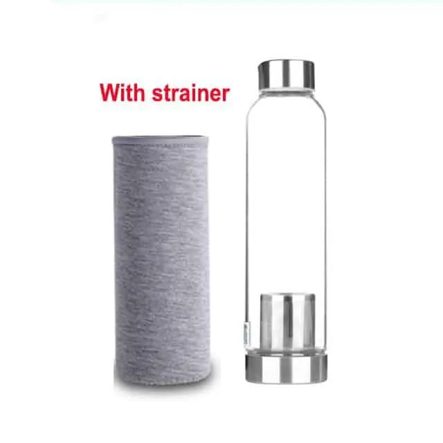 Glass Water Bottle with Stainless Steel Lid