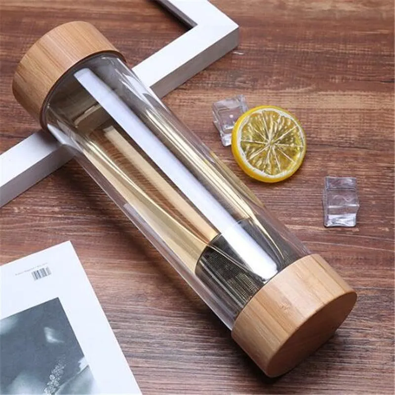 Glass Water Bottle with Stainless Steel Tea Infuser