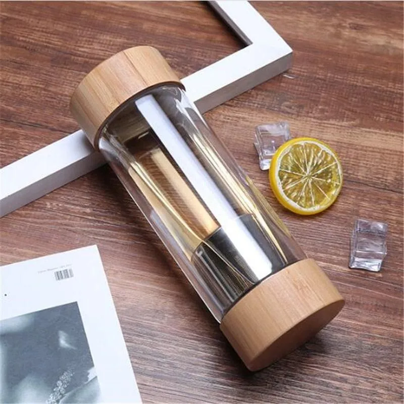 Glass Water Bottle with Stainless Steel Tea Infuser