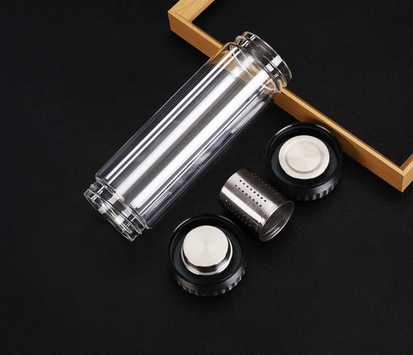 Glass Water Bottle with Tea Infuser
