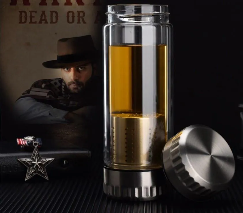 Glass Water Bottle with Tea Infuser