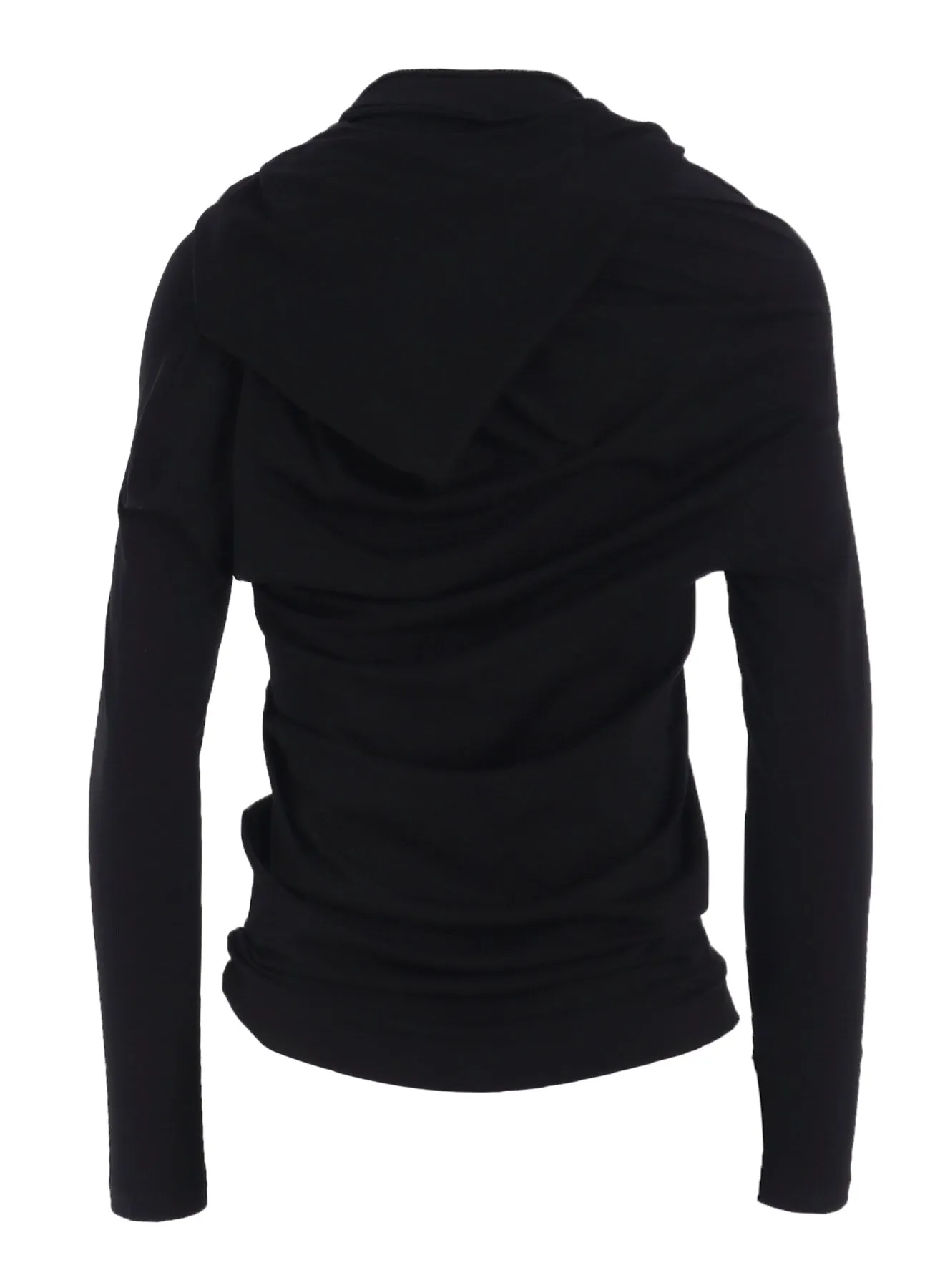 HIGH GAUGE AIRY JERSEY DRAPE DETAIL LONG SLV CD