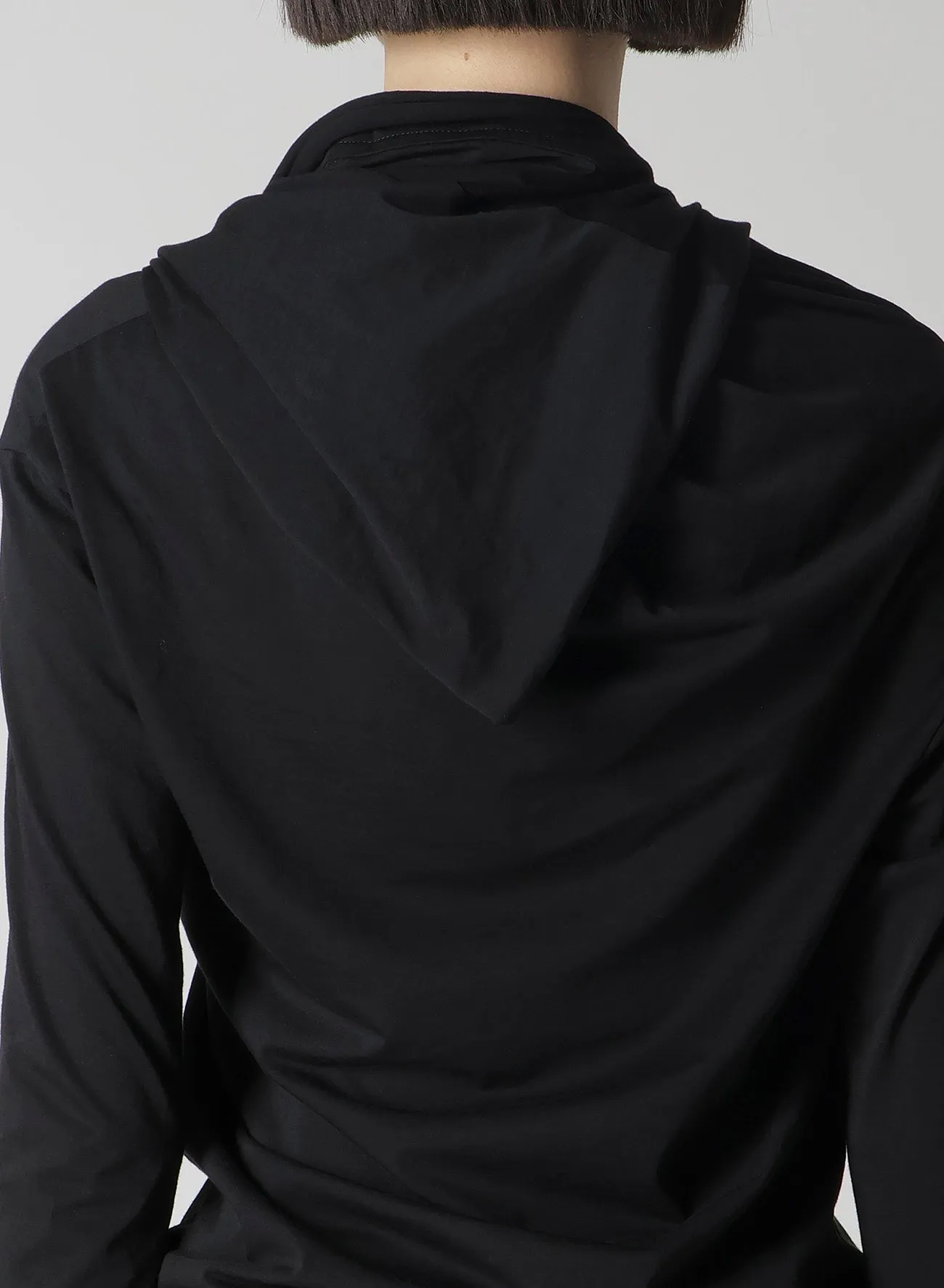 HIGH GAUGE AIRY JERSEY DRAPE DETAIL LONG SLV CD