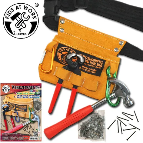 Kids at Work Mini Leather Tool Belt with Tool Set Set 1