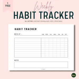 Landscape Weekly Habit Tracker - M043