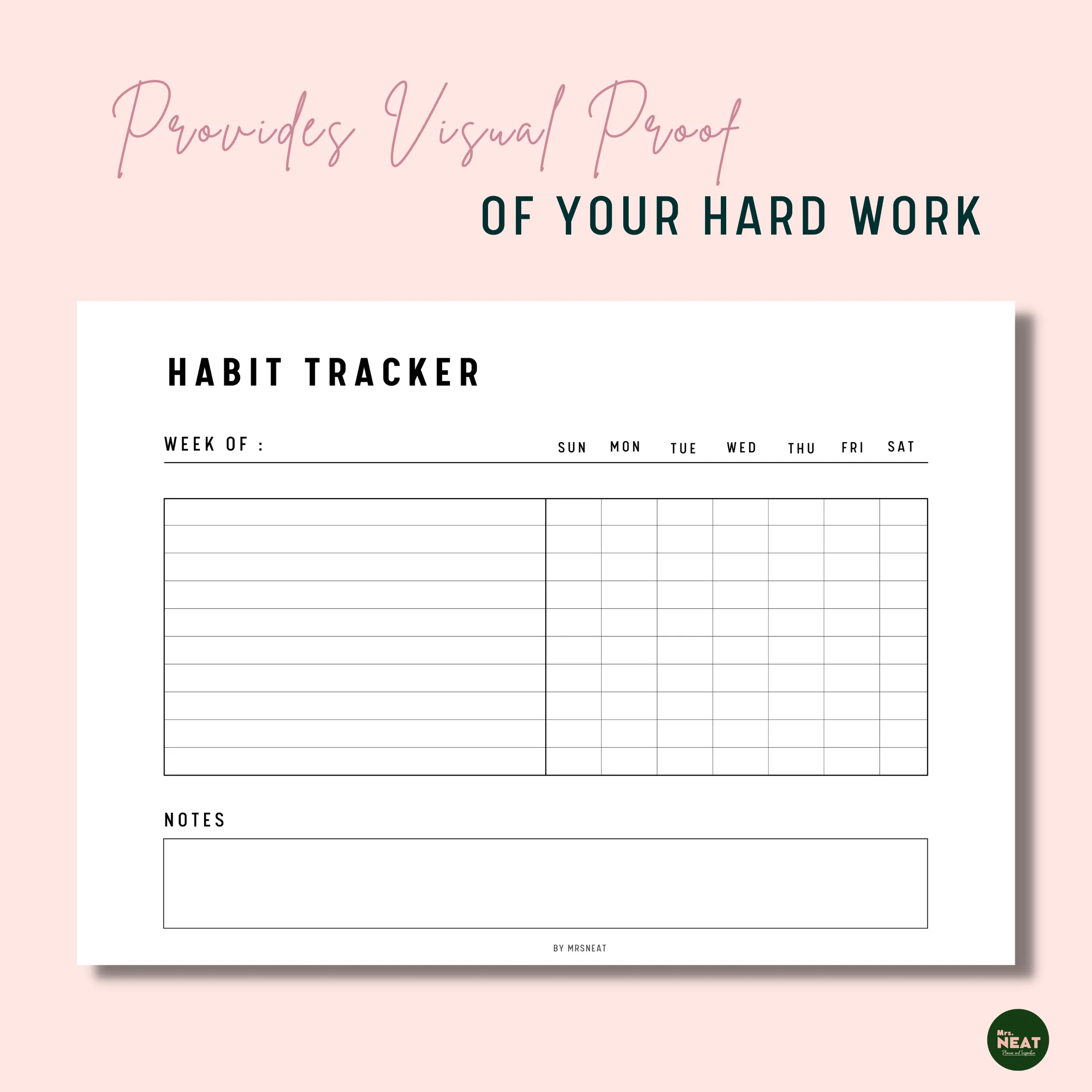 Landscape Weekly Habit Tracker - M043