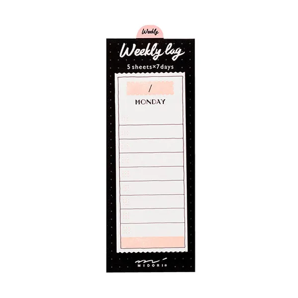Midori Journal Sticky Notes - Weekly Log - Colourful