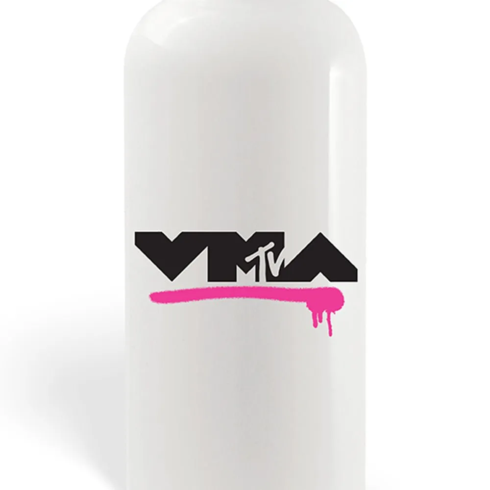 MTV Logo Moon Person Stencil 20 oz Screw Top Water Bottle with Straw