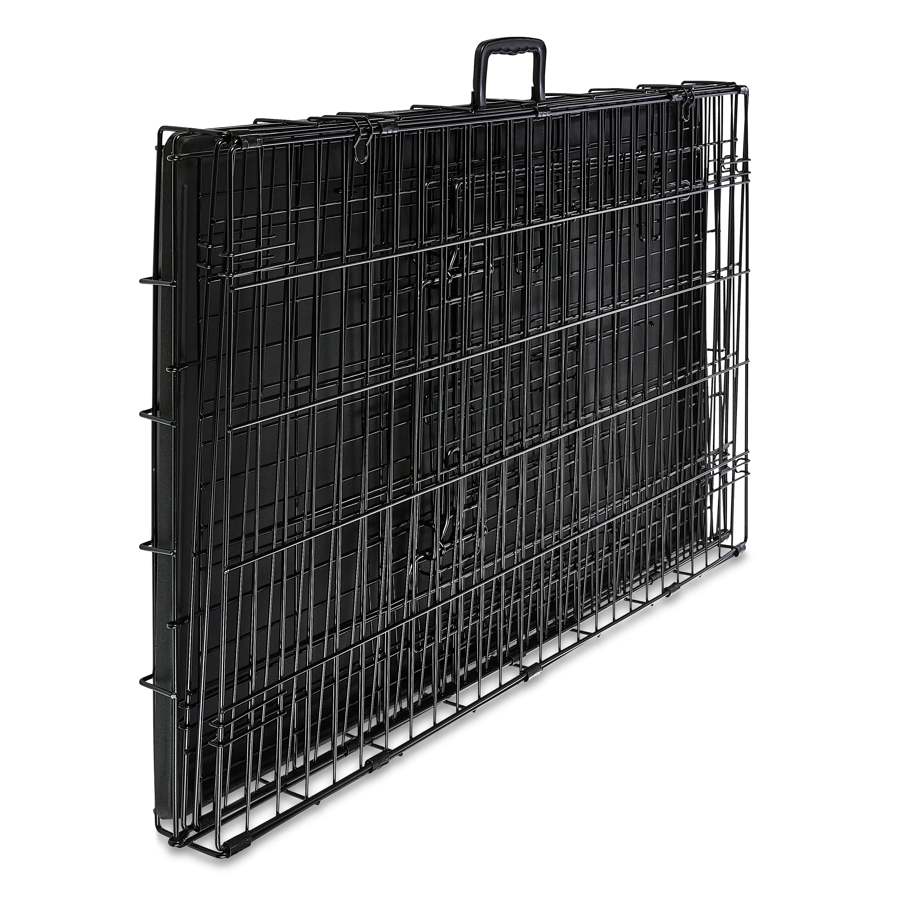 Vibrant Life Double Door Metal Wire Dog Crate with Leak-Proof Pan and Divider, 36 inch